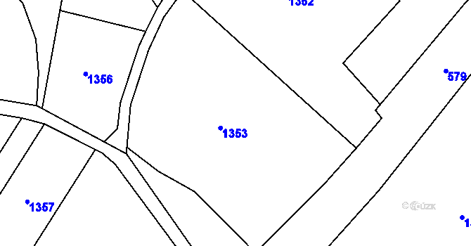 Parcela st. 522/2 v KÚ Roučkovice, Katastrální mapa