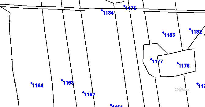 Parcela st. 885/6 v KÚ Roučkovice, Katastrální mapa
