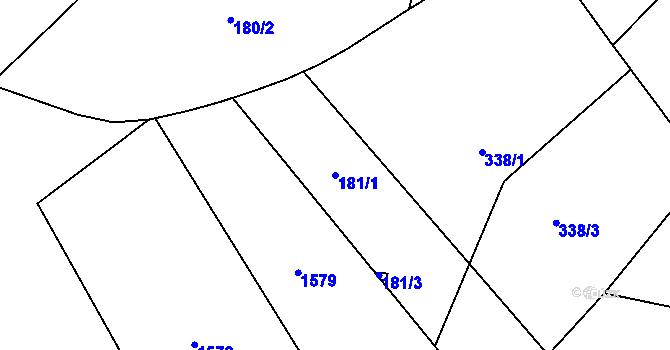 Parcela st. 181/1 v KÚ Roučkovice, Katastrální mapa