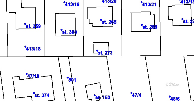 Parcela st. 373 v KÚ Roudná nad Lužnicí, Katastrální mapa