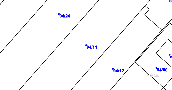 Parcela st. 94/11 v KÚ Roudná nad Lužnicí, Katastrální mapa