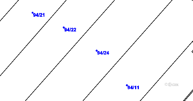 Parcela st. 94/24 v KÚ Roudná nad Lužnicí, Katastrální mapa