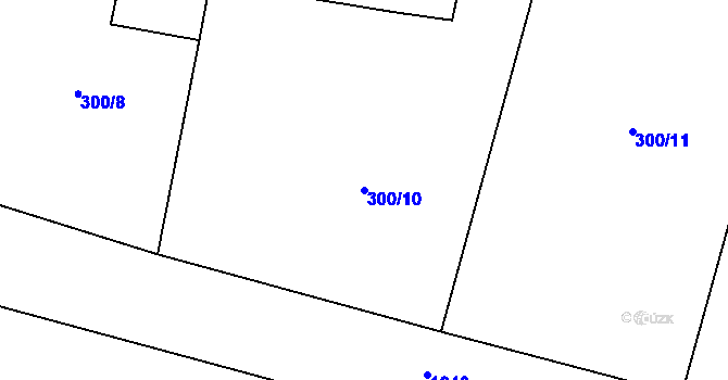 Parcela st. 300/10 v KÚ Roudná nad Lužnicí, Katastrální mapa