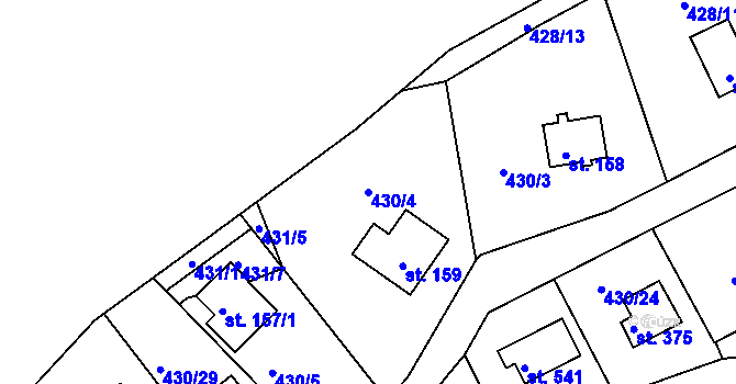 Parcela st. 430/4 v KÚ Roudná nad Lužnicí, Katastrální mapa