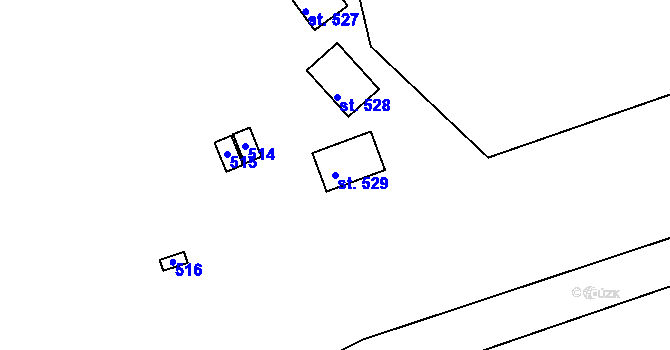 Parcela st. 529 v KÚ Roudná nad Lužnicí, Katastrální mapa