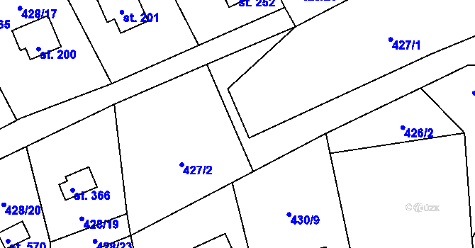 Parcela st. 428/32 v KÚ Roudná nad Lužnicí, Katastrální mapa