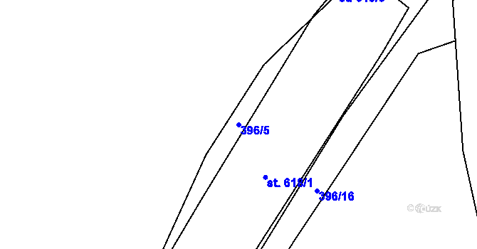 Parcela st. 396/5 v KÚ Roudná nad Lužnicí, Katastrální mapa