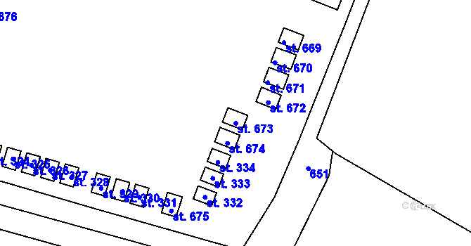 Parcela st. 673 v KÚ Roudná nad Lužnicí, Katastrální mapa
