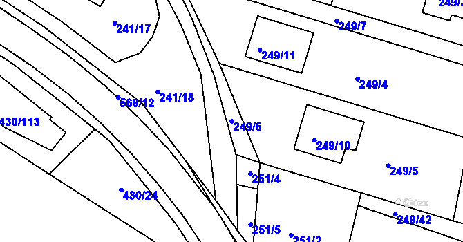 Parcela st. 249/6 v KÚ Roudné, Katastrální mapa