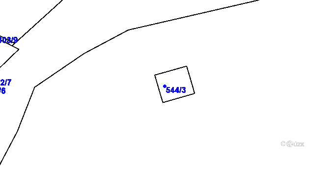 Parcela st. 544/3 v KÚ Roudné, Katastrální mapa