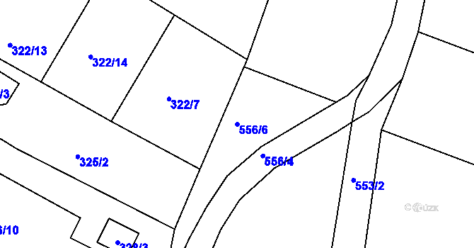 Parcela st. 556/6 v KÚ Roudné, Katastrální mapa