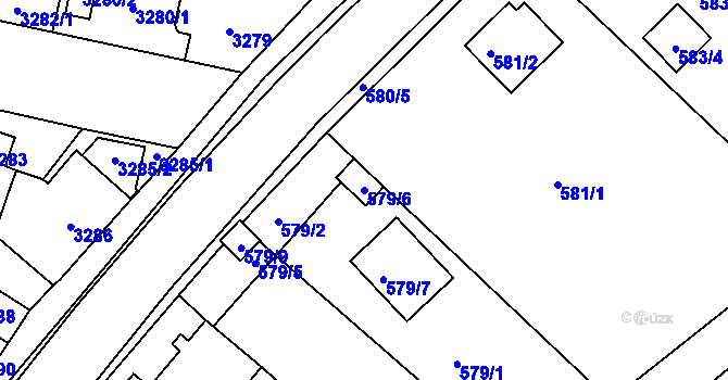Parcela st. 579/6 v KÚ Roudné, Katastrální mapa