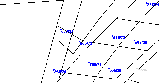 Parcela st. 565/73 v KÚ Roudné, Katastrální mapa