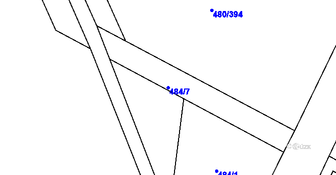 Parcela st. 484/7 v KÚ Roudné, Katastrální mapa