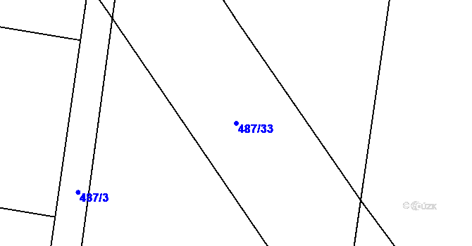 Parcela st. 487/33 v KÚ Roudné, Katastrální mapa