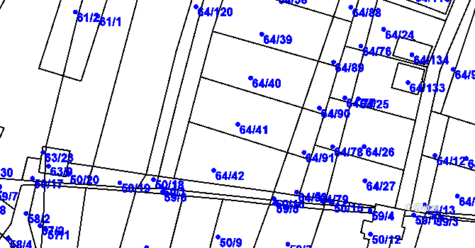 Parcela st. 64/41 v KÚ Vidov, Katastrální mapa