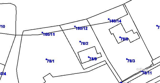 Parcela st. 78/2 v KÚ Vidov, Katastrální mapa