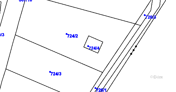 Parcela st. 724/4 v KÚ Vidov, Katastrální mapa