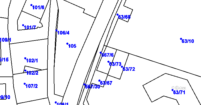Parcela st. 567/6 v KÚ Vidov, Katastrální mapa