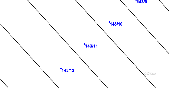 Parcela st. 143/11 v KÚ Vidov, Katastrální mapa