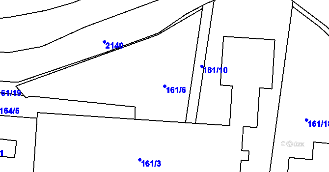 Parcela st. 161/6 v KÚ Roudnice, Katastrální mapa