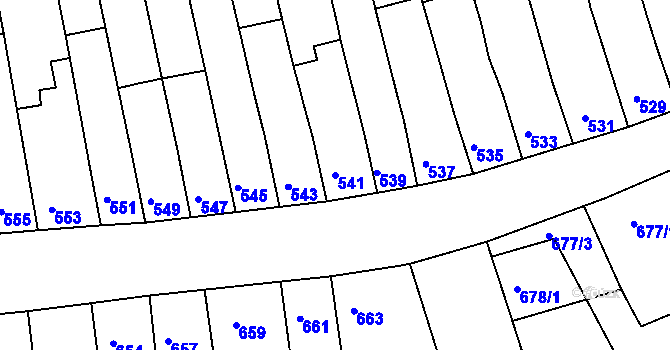 Parcela st. 541 v KÚ Roudnice nad Labem, Katastrální mapa