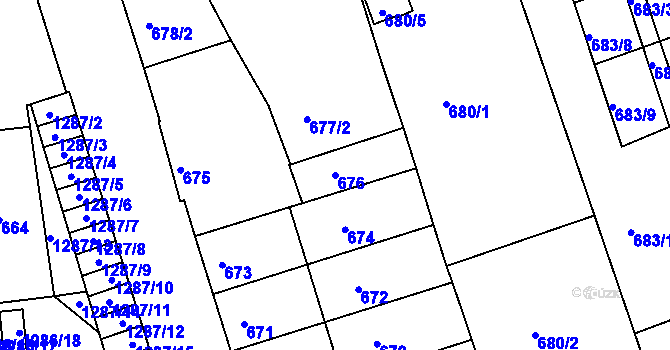Parcela st. 676 v KÚ Roudnice nad Labem, Katastrální mapa