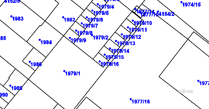 Parcela st. 1979/15 v KÚ Roudnice nad Labem, Katastrální mapa
