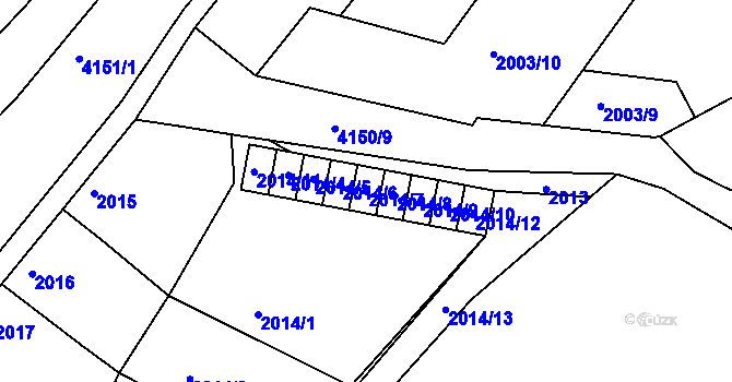 Parcela st. 2014/7 v KÚ Roudnice nad Labem, Katastrální mapa