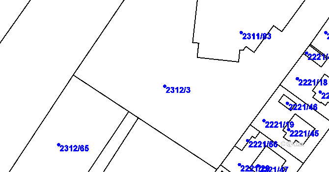 Parcela st. 2312/3 v KÚ Roudnice nad Labem, Katastrální mapa