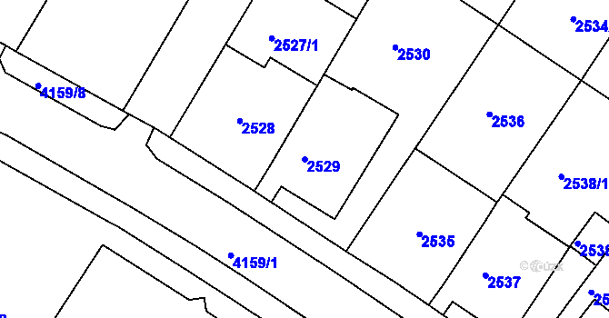 Parcela st. 2529 v KÚ Roudnice nad Labem, Katastrální mapa