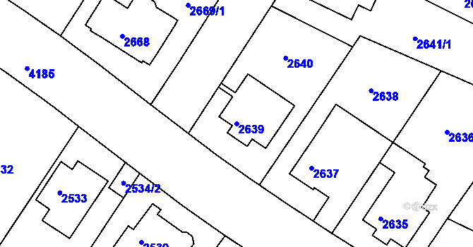 Parcela st. 2639 v KÚ Roudnice nad Labem, Katastrální mapa