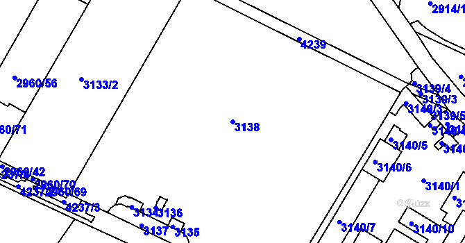 Parcela st. 3138 v KÚ Roudnice nad Labem, Katastrální mapa