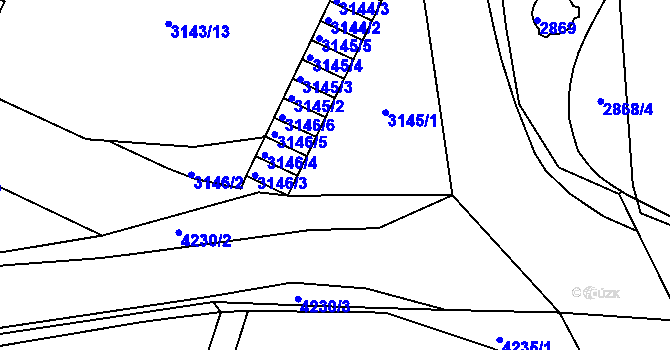 Parcela st. 3146/1 v KÚ Roudnice nad Labem, Katastrální mapa