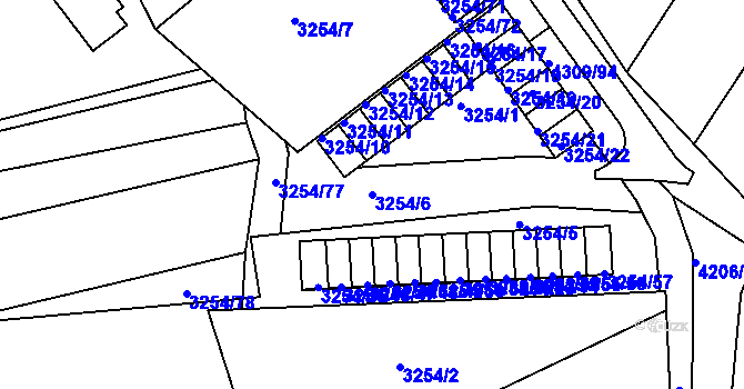 Parcela st. 3254/6 v KÚ Roudnice nad Labem, Katastrální mapa