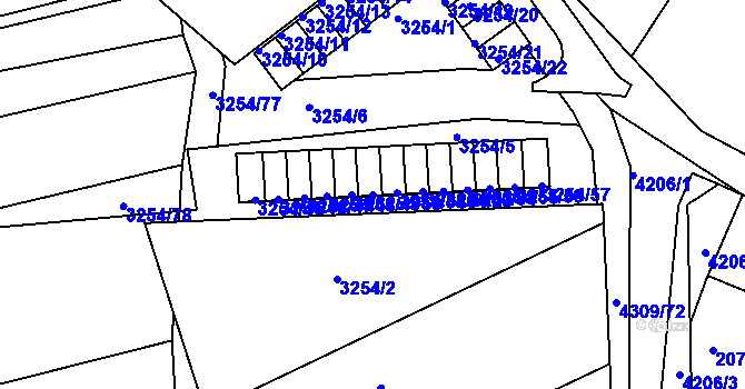 Parcela st. 3254/50 v KÚ Roudnice nad Labem, Katastrální mapa