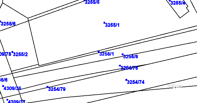 Parcela st. 3256/1 v KÚ Roudnice nad Labem, Katastrální mapa