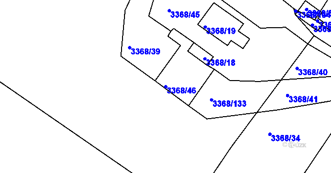 Parcela st. 3368/46 v KÚ Roudnice nad Labem, Katastrální mapa