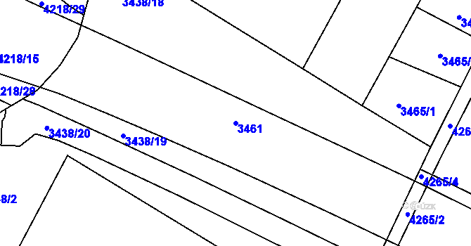 Parcela st. 3461 v KÚ Roudnice nad Labem, Katastrální mapa