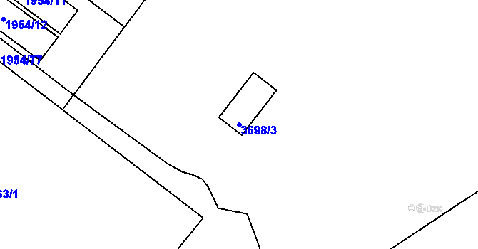 Parcela st. 3698/3 v KÚ Roudnice nad Labem, Katastrální mapa