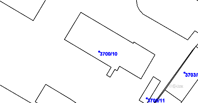 Parcela st. 3700/10 v KÚ Roudnice nad Labem, Katastrální mapa