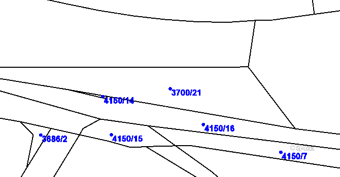 Parcela st. 3700/21 v KÚ Roudnice nad Labem, Katastrální mapa
