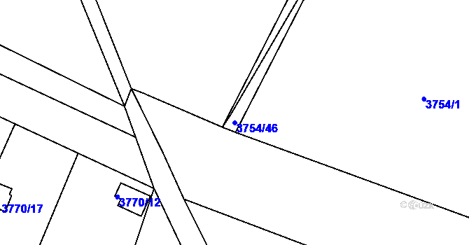 Parcela st. 3754/46 v KÚ Roudnice nad Labem, Katastrální mapa