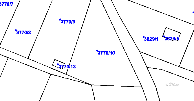 Parcela st. 3770/10 v KÚ Roudnice nad Labem, Katastrální mapa