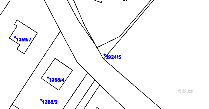 Parcela st. 3924/5 v KÚ Roudnice nad Labem, Katastrální mapa