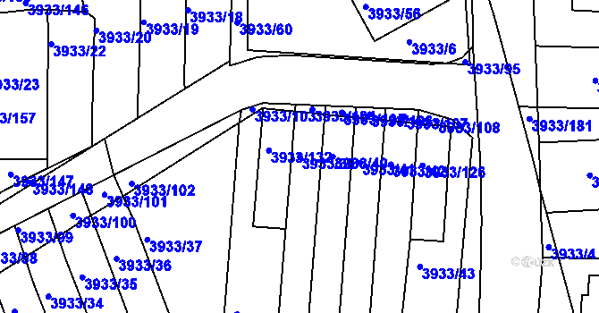 Parcela st. 3933/39 v KÚ Roudnice nad Labem, Katastrální mapa
