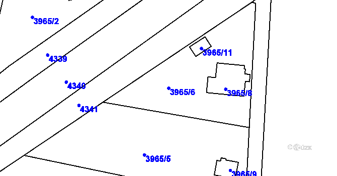 Parcela st. 3965/6 v KÚ Roudnice nad Labem, Katastrální mapa