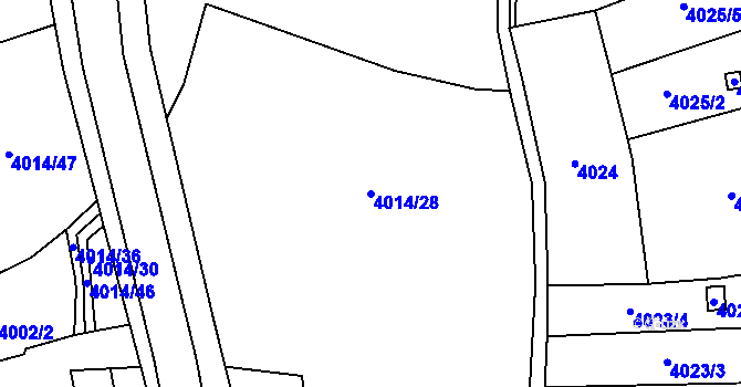 Parcela st. 4014/28 v KÚ Roudnice nad Labem, Katastrální mapa