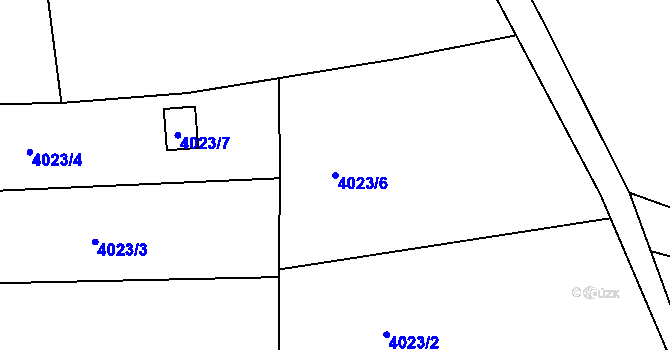 Parcela st. 4023/6 v KÚ Roudnice nad Labem, Katastrální mapa