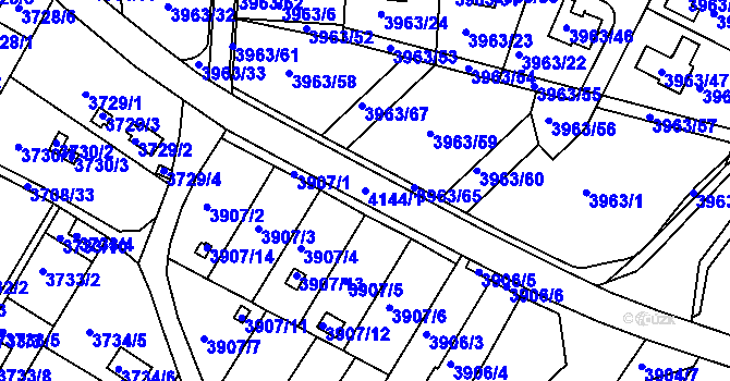 Parcela st. 4144/1 v KÚ Roudnice nad Labem, Katastrální mapa